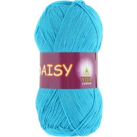 Пряжа Vita-cotton "Daisy" 4411 Светло-голубая бирюза 100% мерсеризованный хлопок 295 м 50 м
