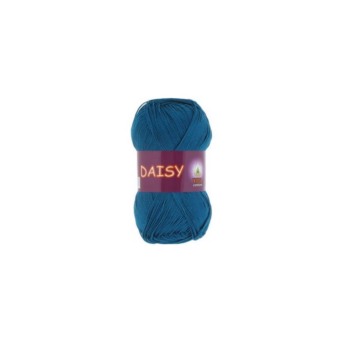 Пряжа Vita-cotton "Daisy" 4412 Голубая бирюза 100% мерсеризованный хлопок 295 м 50 м