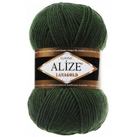 Пряжа Alize "Lanagold" 118 зеленый 49% шерсть, 51% акрил 100 гр 240 метров