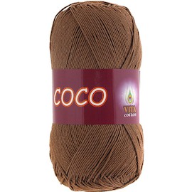 Пряжа Vita-cotton "Coco" 4306 Светлый шоколад 100% мерсеризованный хлопок 240 м 50гр