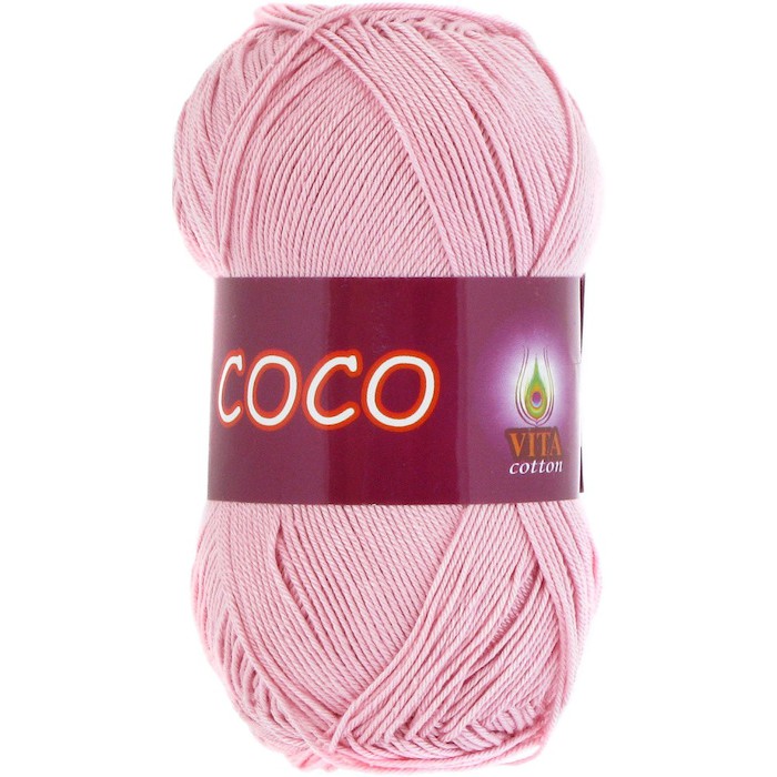 Пряжа Vita-cotton "Coco" 3866 Чайная роза 100% мерсеризованный хлопок 240 м 50гр