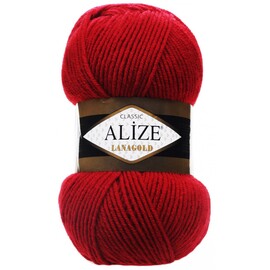Пряжа Alize "Lanagold"  56 красный 49% шерсть, 51% акрил 100 гр 240 метров