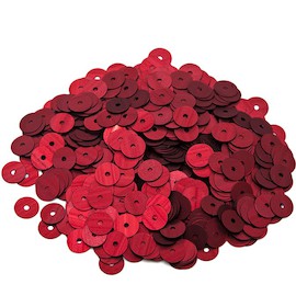 Пайетки (Италия)  россыпью 3мм 3г (+/-645 шт.) цв. Красный в полоску, эффект тиснения